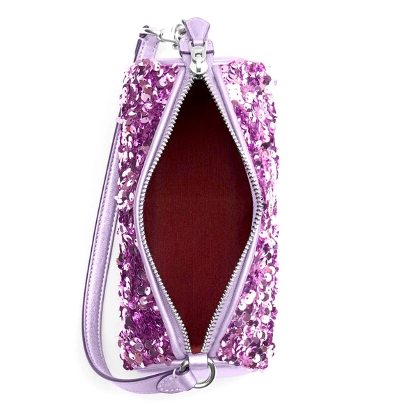 Coach Nolita Barrel Bag Lilac Pink Sequins Silver Hardware Style CQ589 - Picture 3 of 14